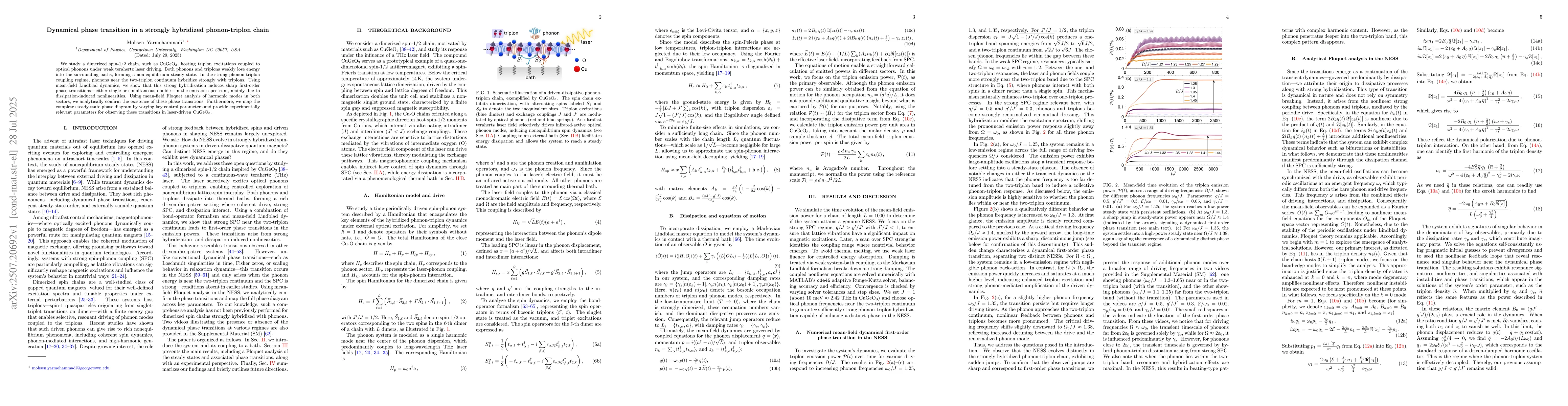 Thumbnail for Dynamical phase transition in a strongly hybridized phonon-triplon chain