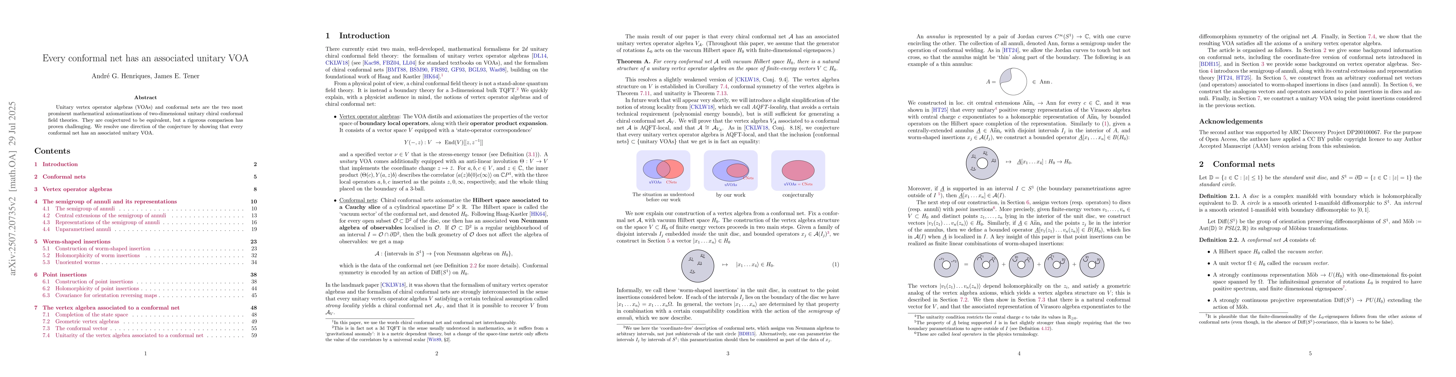 Thumbnail for Every conformal net has an associated unitary VOA