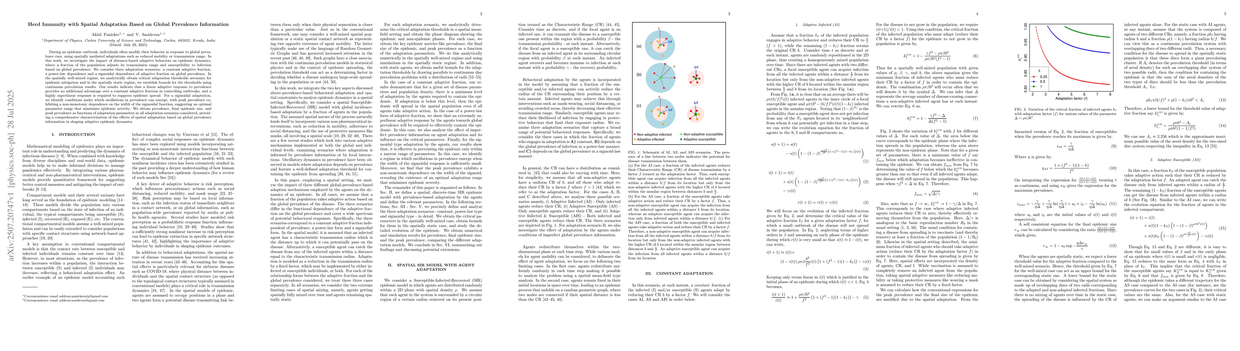 Thumbnail for Herd Immunity with Spatial Adaptation Based on Global Prevalence
  Information