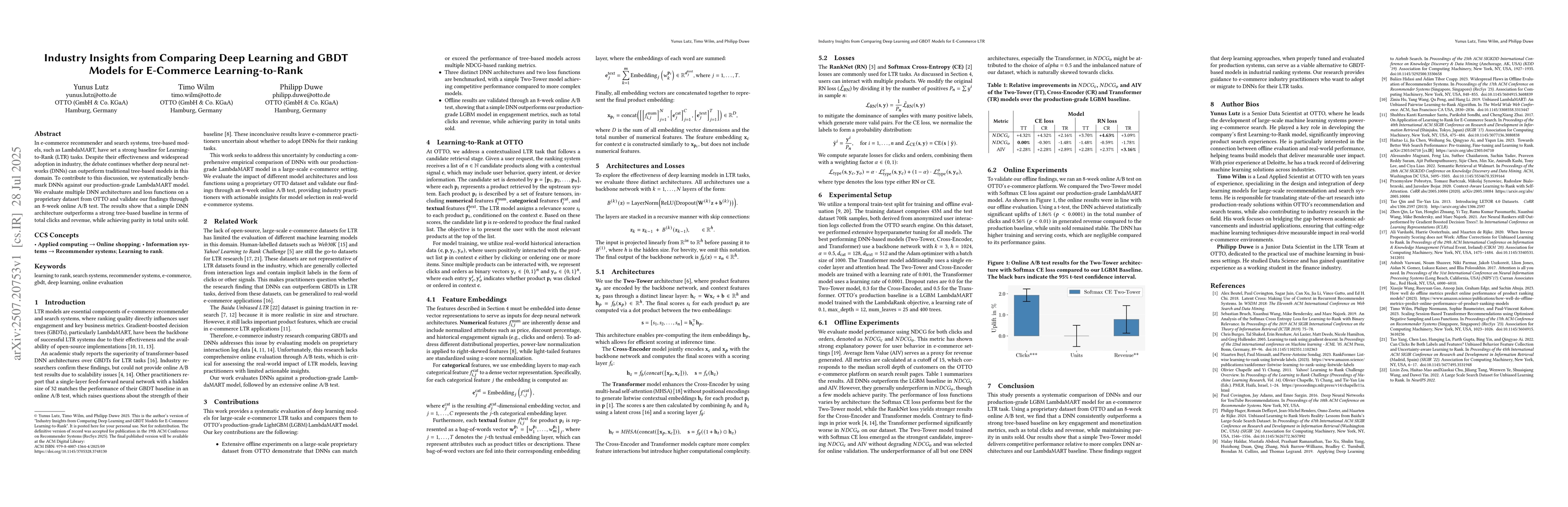 Thumbnail for Industry Insights from Comparing Deep Learning and GBDT Models for
  E-Commerce Learning-to-Rank