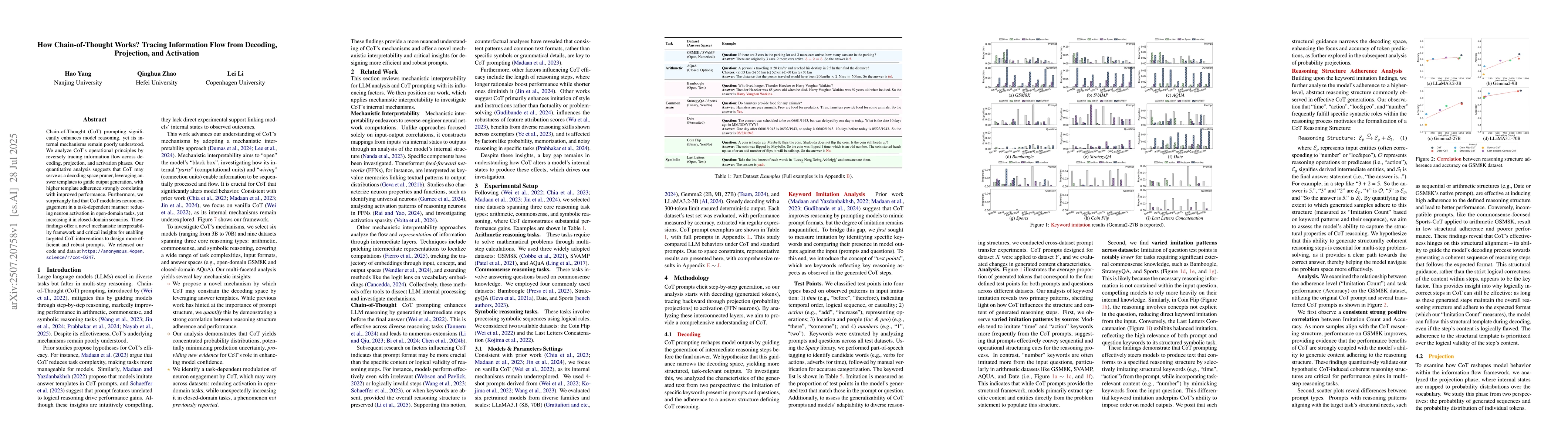 Thumbnail for How Chain-of-Thought Works? Tracing Information Flow from Decoding,
  Projection, and Activation
