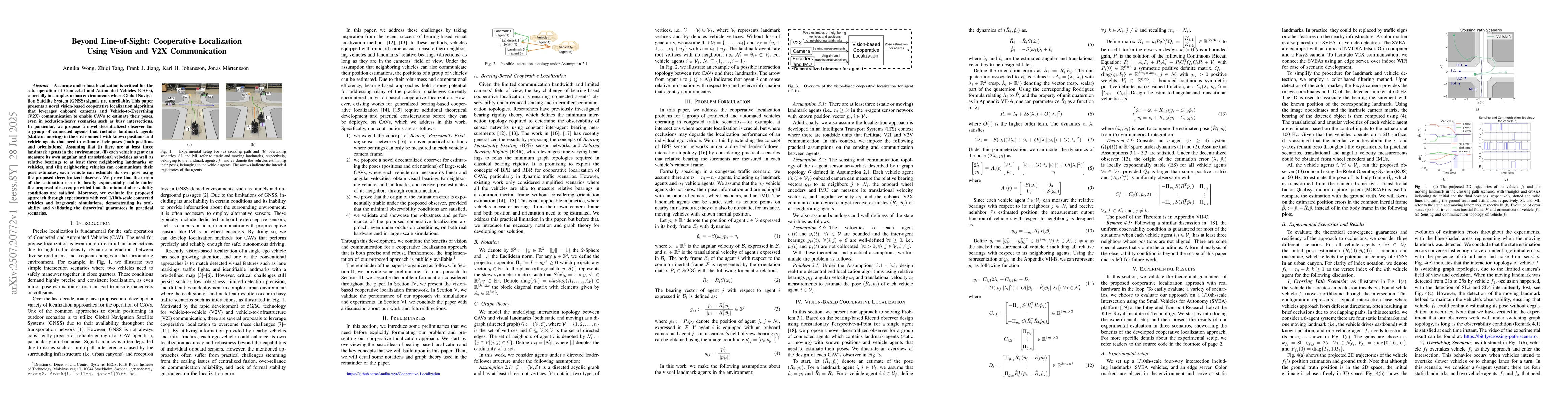 Thumbnail for Beyond Line-of-Sight: Cooperative Localization Using Vision and V2X
  Communication