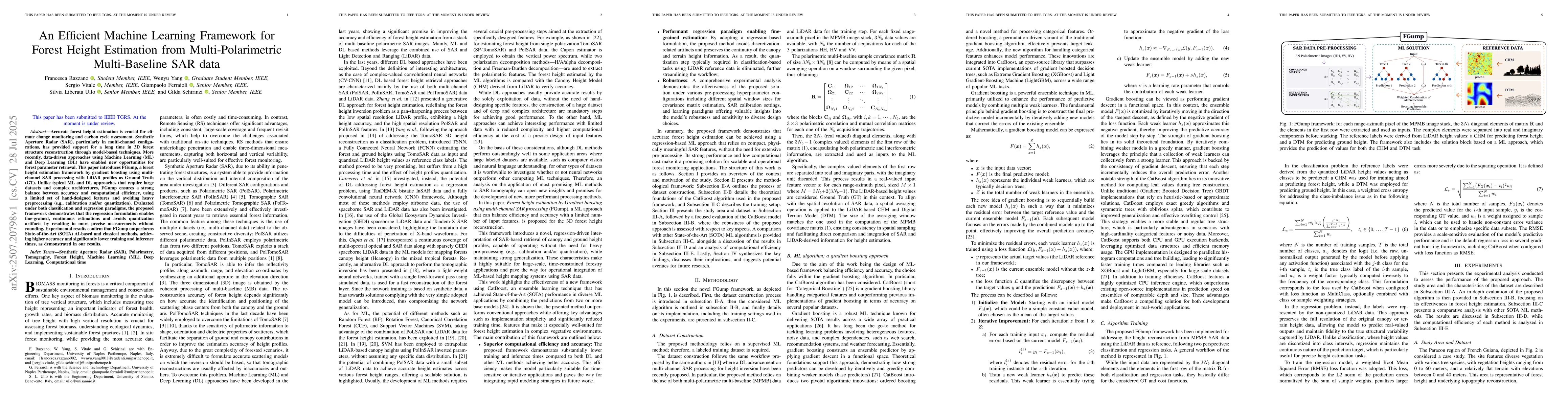 Thumbnail for An Efficient Machine Learning Framework for Forest Height Estimation
  from Multi-Polarimetric Multi-Baseline SAR data