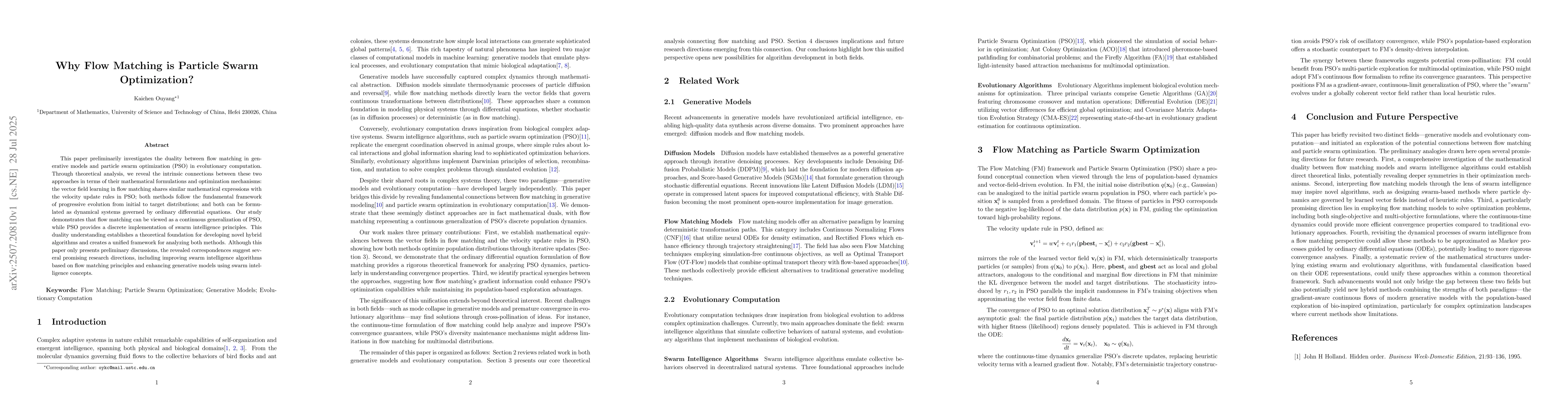 Thumbnail for Why Flow Matching is Particle Swarm Optimization?