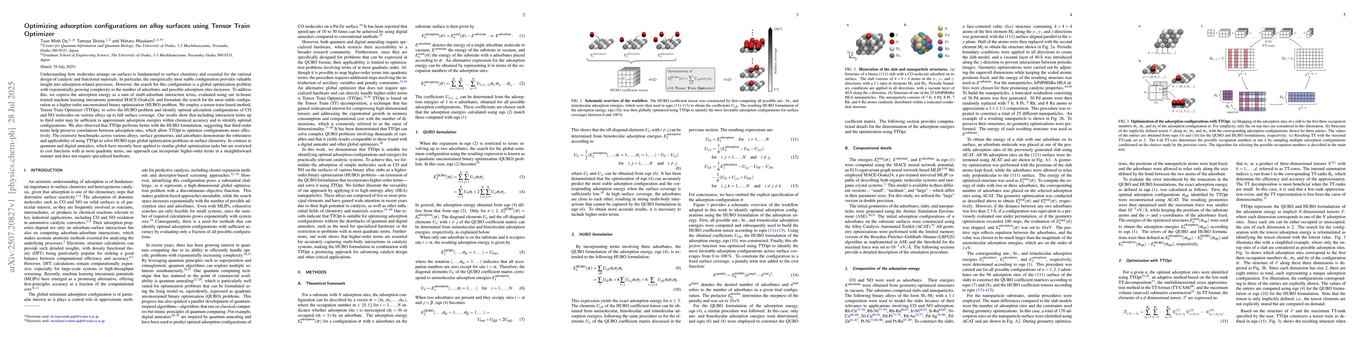Thumbnail for Optimizing adsorption configurations on alloy surfaces using Tensor
  Train Optimizer