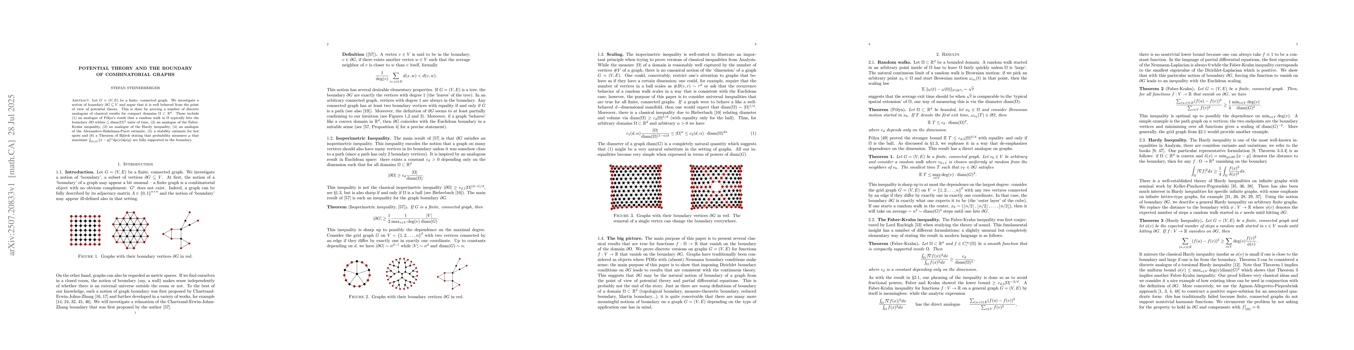 Thumbnail for Potential Theory and the Boundary of Combinatorial Graphs