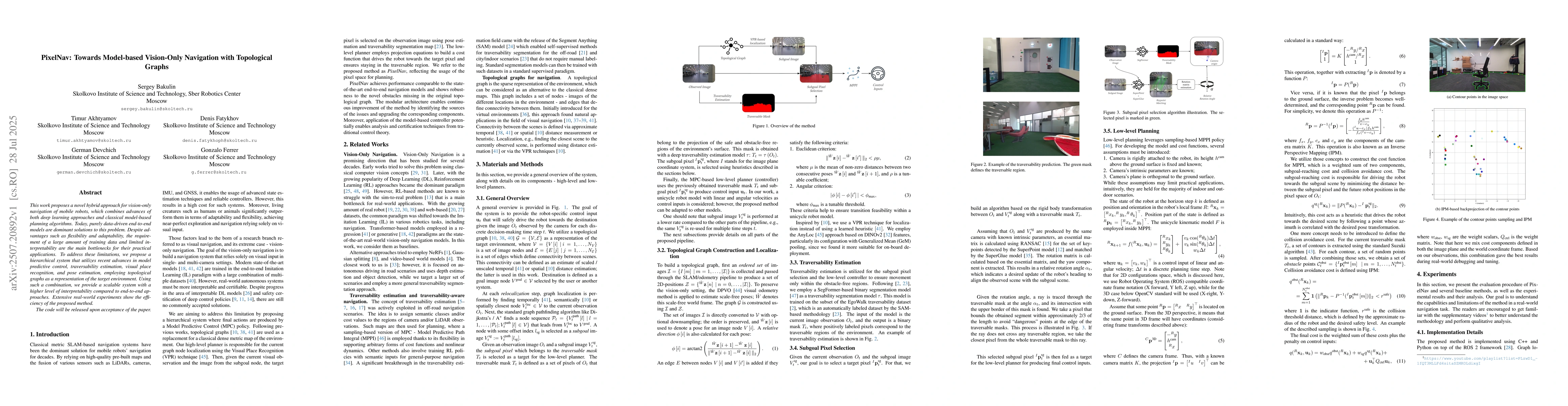 Thumbnail for PixelNav: Towards Model-based Vision-Only Navigation with Topological
  Graphs