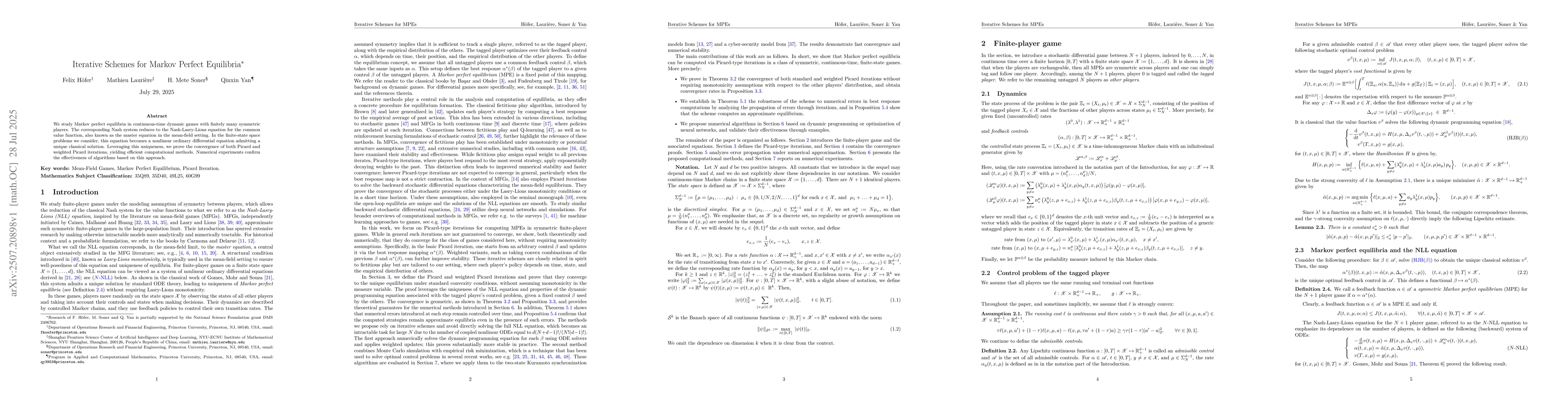 Thumbnail for Iterative Schemes for Markov Perfect Equilibria