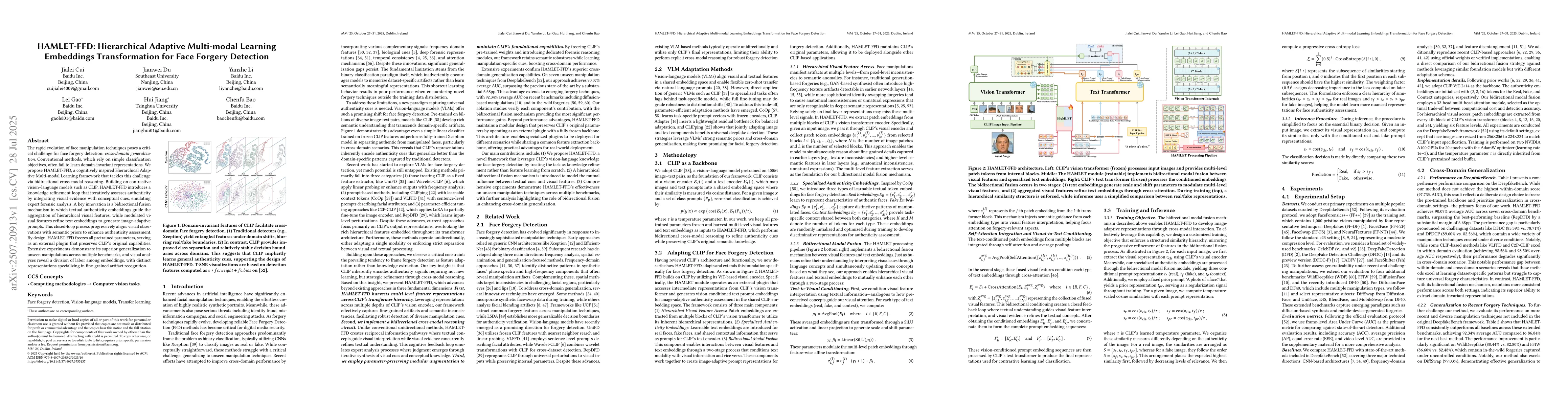 Thumbnail for HAMLET-FFD: Hierarchical Adaptive Multi-modal Learning Embeddings
  Transformation for Face Forgery Detection