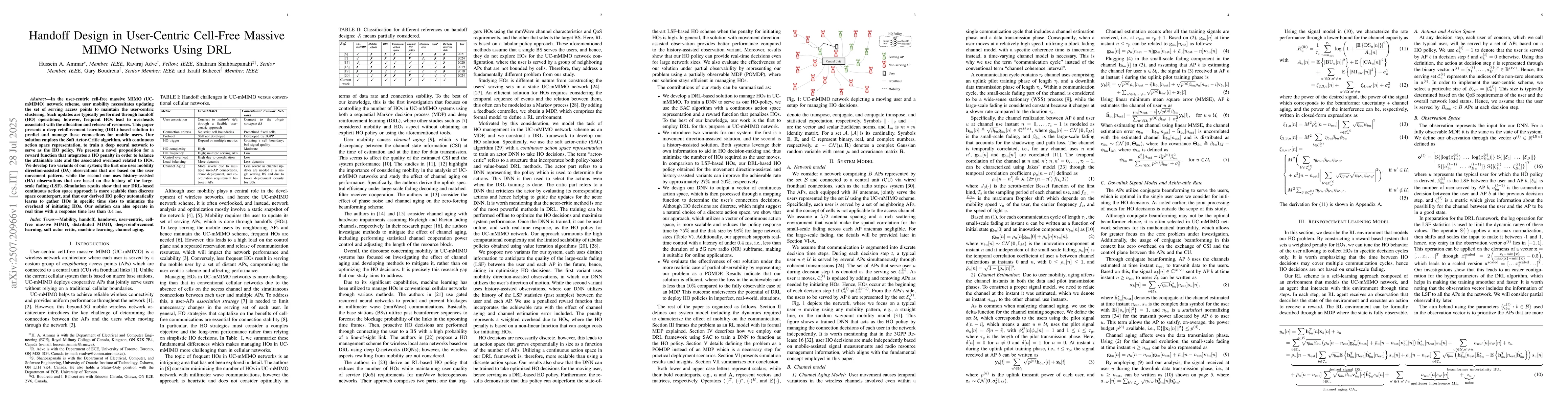 Thumbnail for Handoff Design in User-Centric Cell-Free Massive MIMO Networks Using DRL
