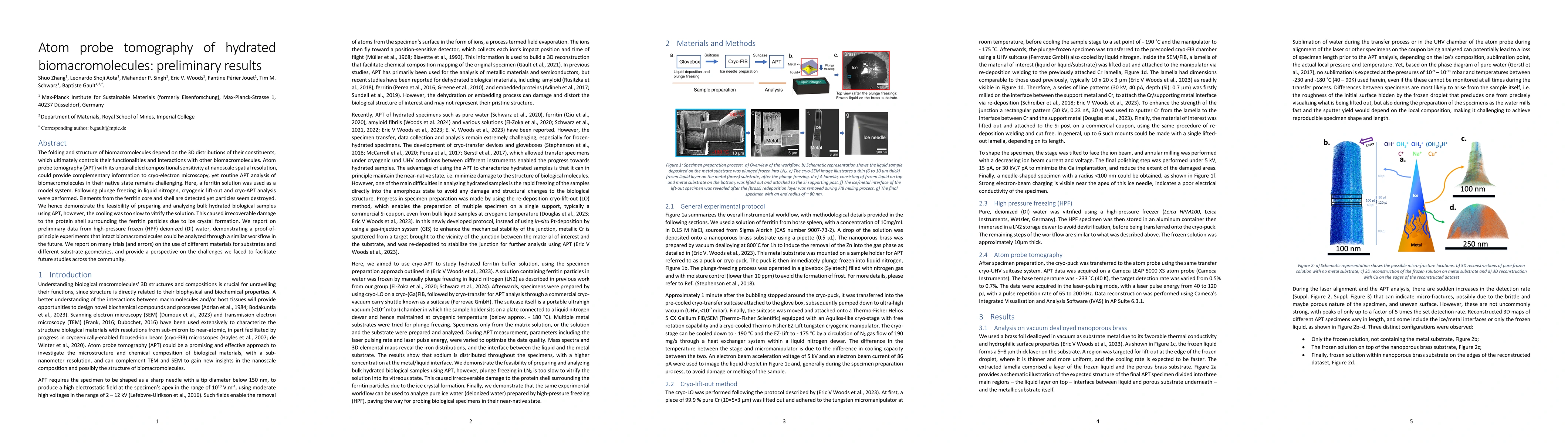 Thumbnail for Atom probe tomography of hydrated biomacromolecules: preliminary results