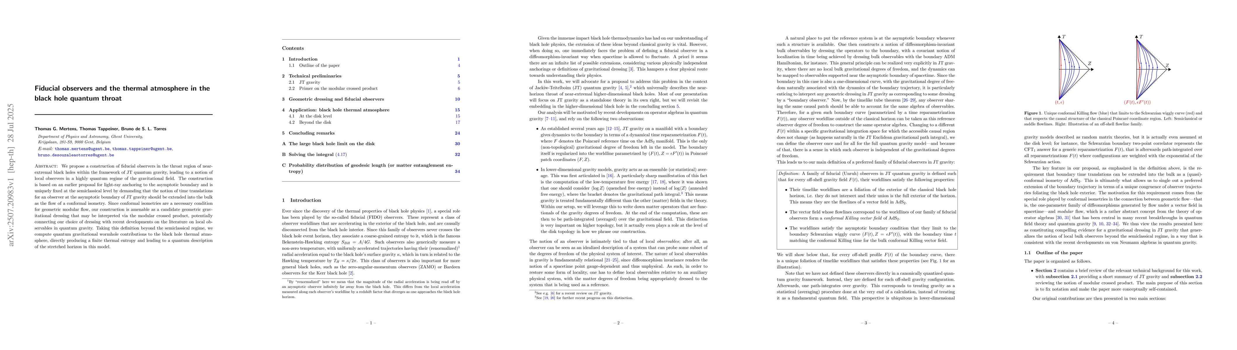 Thumbnail for Fiducial observers and the thermal atmosphere in the black hole quantum
  throat