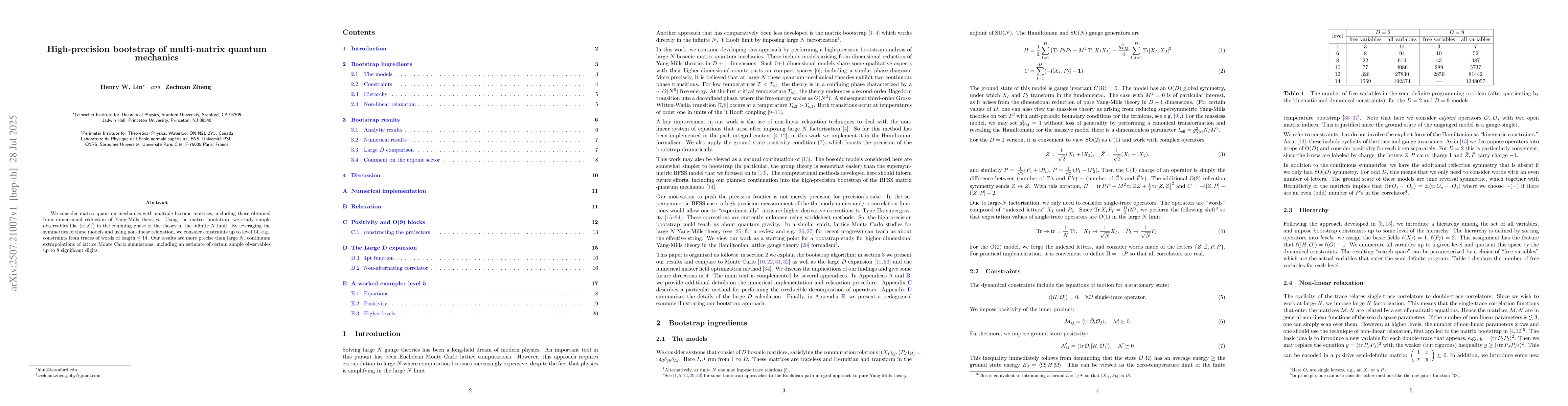 Thumbnail for High-precision bootstrap of multi-matrix quantum mechanics