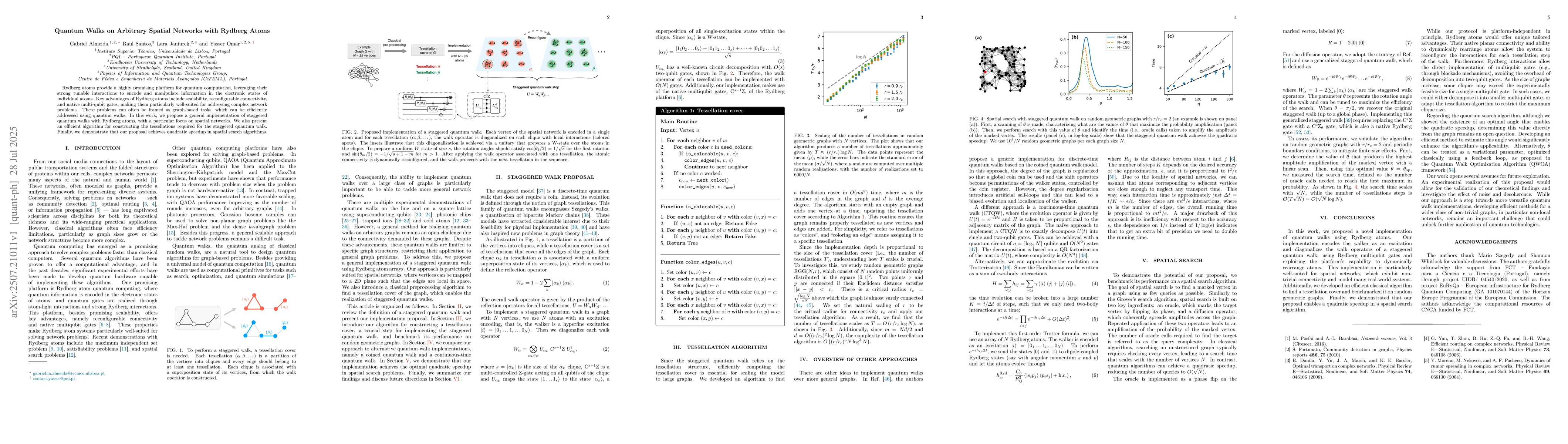 Thumbnail for Quantum Walks on Arbitrary Spatial Networks with Rydberg Atoms