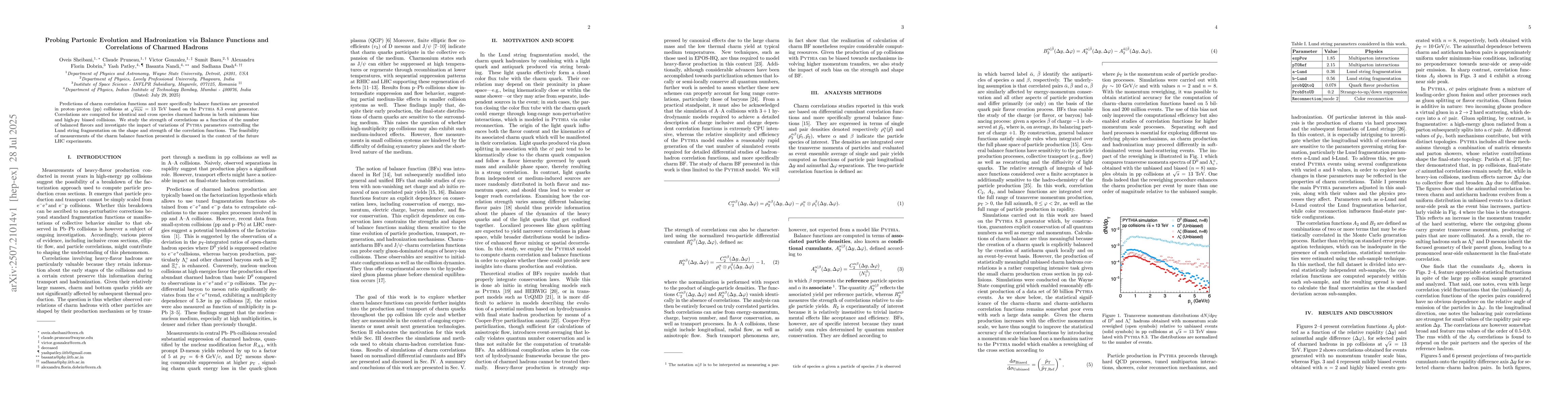 Thumbnail for Probing Partonic Evolution and Hadronization via Balance Functions and
  Correlations of Charmed Hadrons