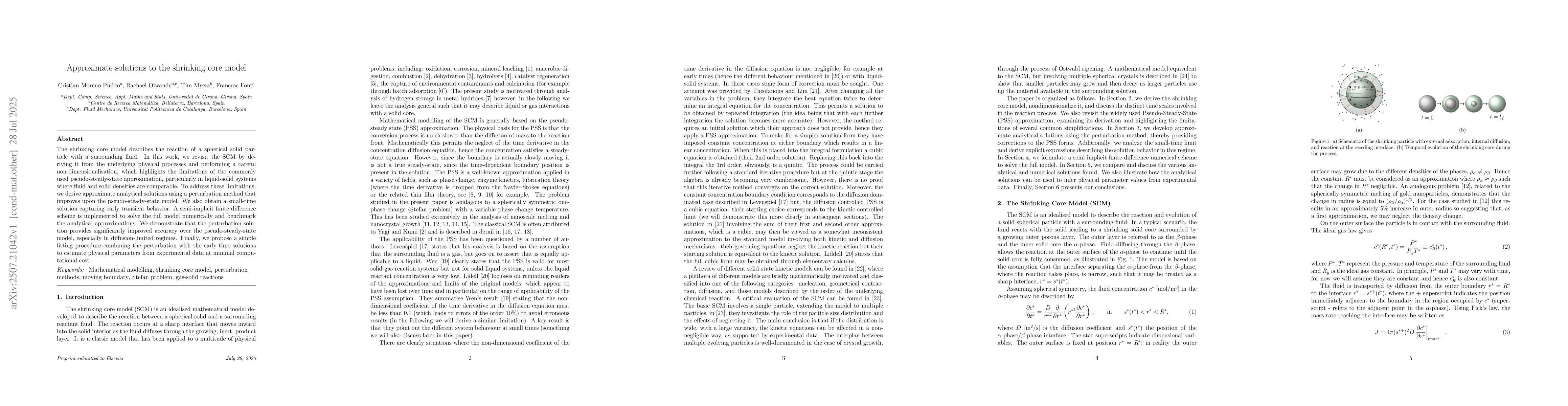 Thumbnail for Approximate solutions to the shrinking core model