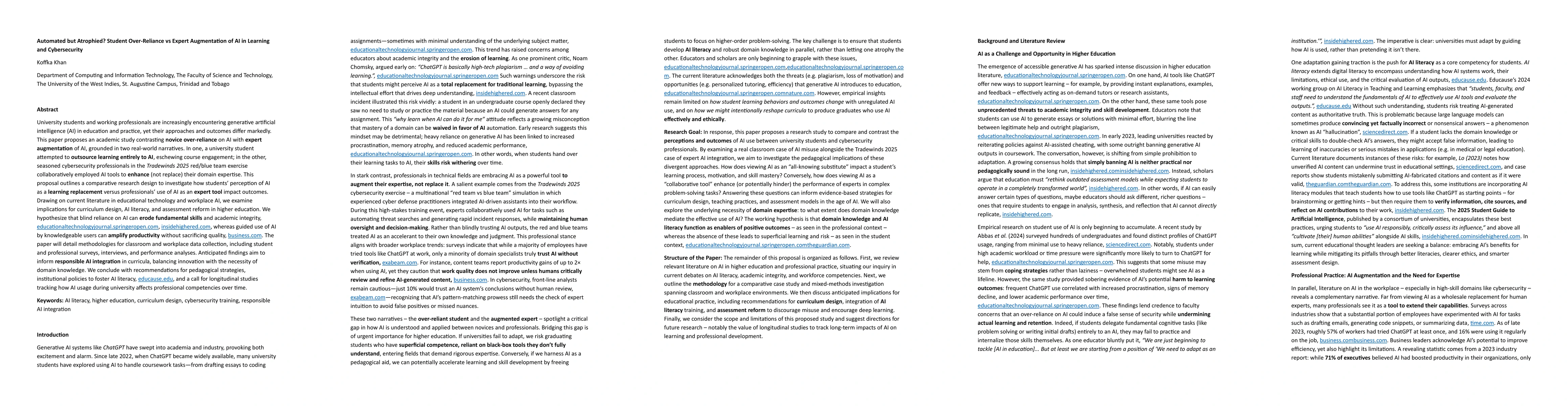 Thumbnail for Automated but Atrophied? Student Over-Reliance vs Expert Augmentation of
  AI in Learning and Cybersecurity
