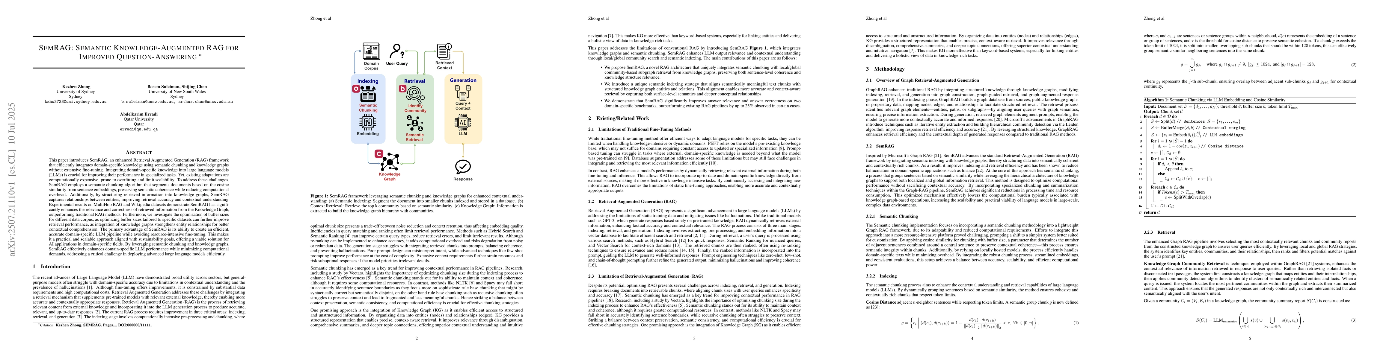 Thumbnail for SemRAG: Semantic Knowledge-Augmented RAG for Improved Question-Answering