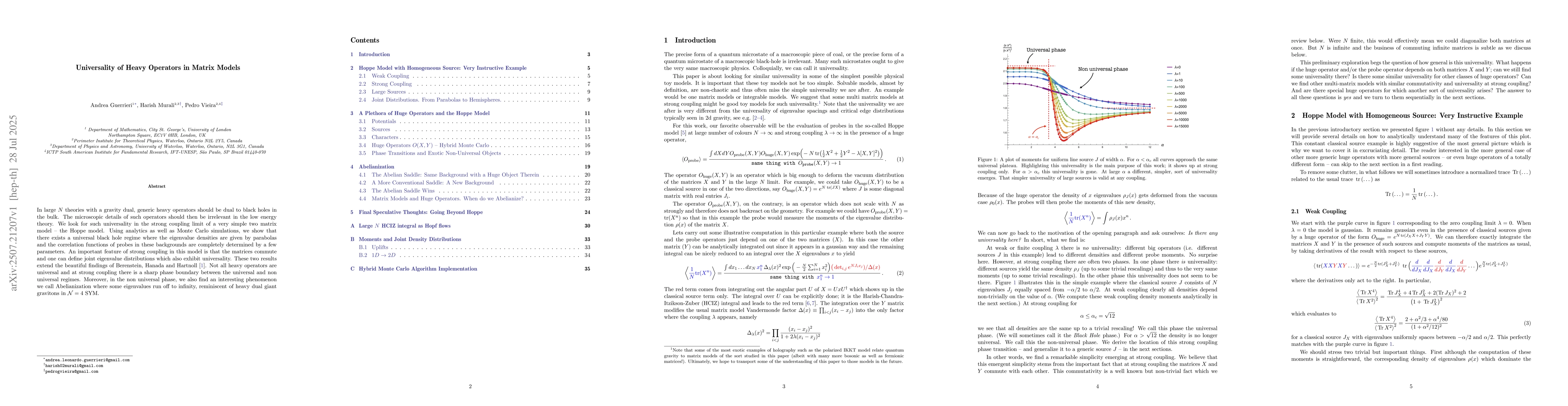 Thumbnail for Universality of Heavy Operators in Matrix Models