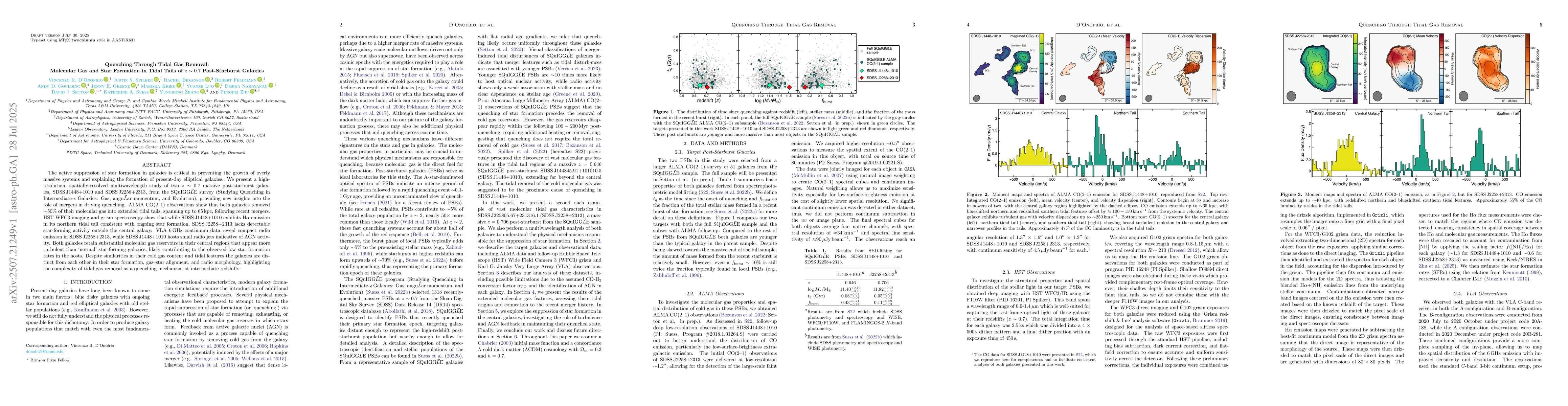 Thumbnail for Quenching Through Tidal Gas Removal: Molecular Gas and Star Formation in
  Tidal Tails of z ~ 0.7 Post-Starburst Galaxies