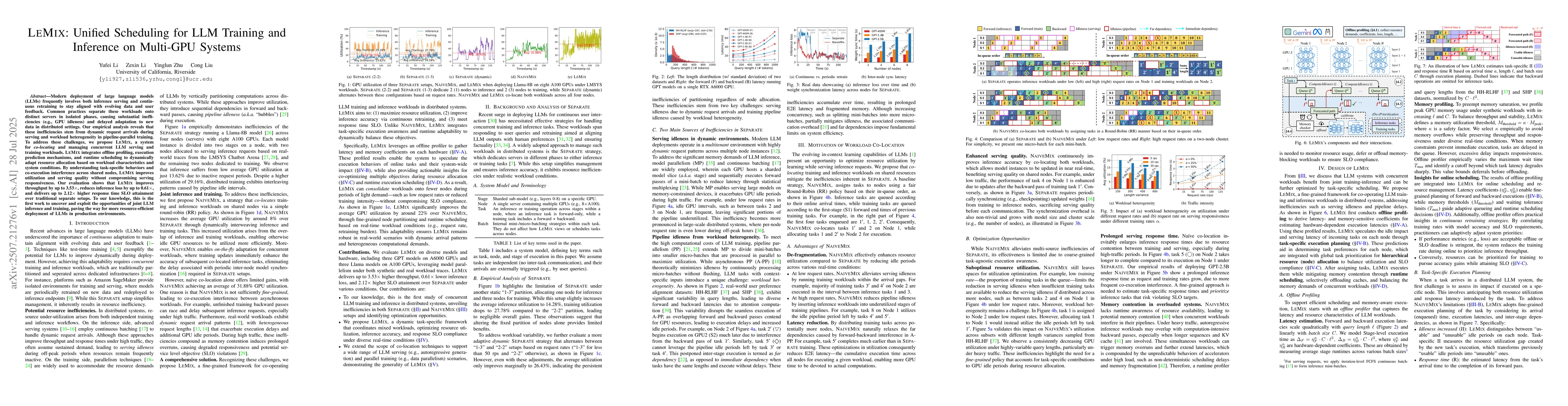 Thumbnail for LeMix: Unified Scheduling for LLM Training and Inference on Multi-GPU
  Systems