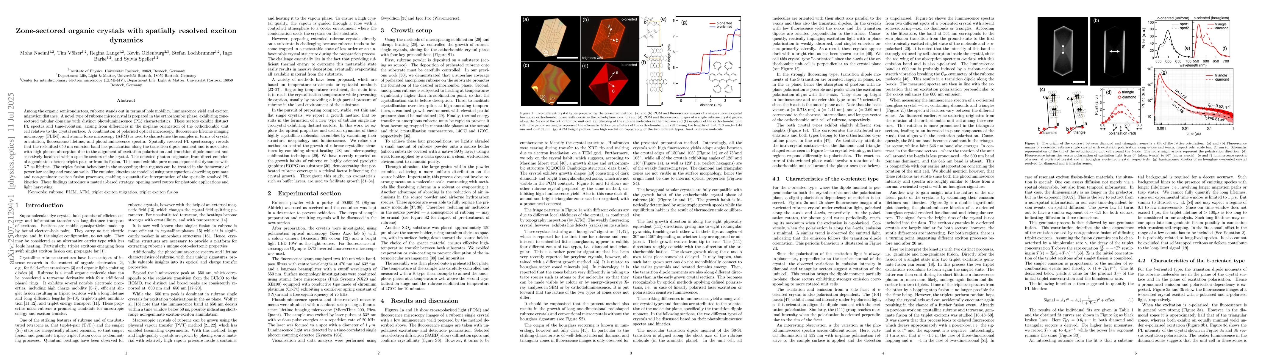 Thumbnail for Zone-sectored organic crystals with spatially resolved exciton dynamics