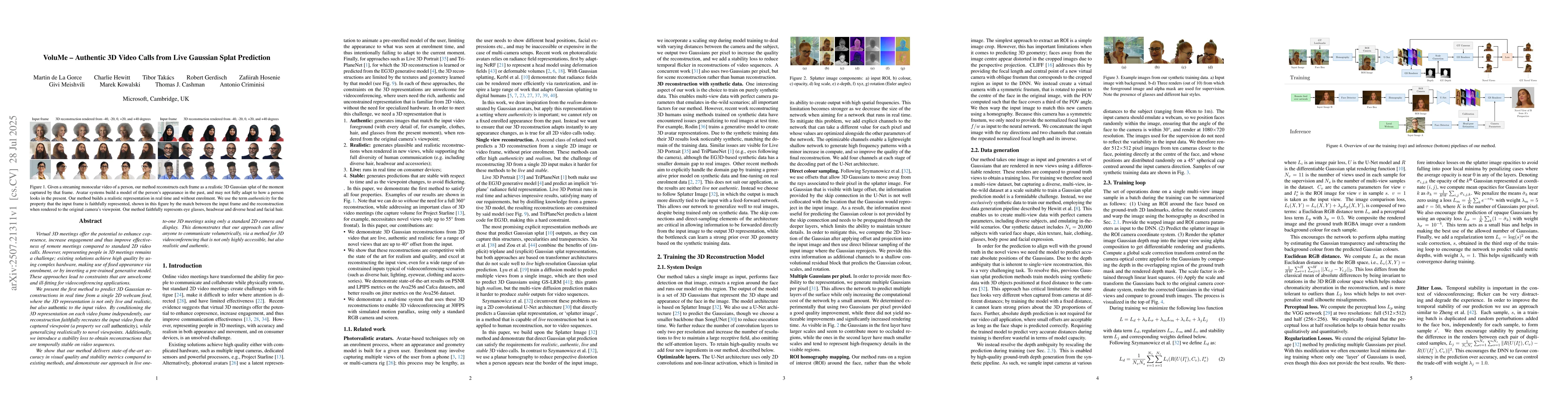 Thumbnail for VoluMe -- Authentic 3D Video Calls from Live Gaussian Splat Prediction