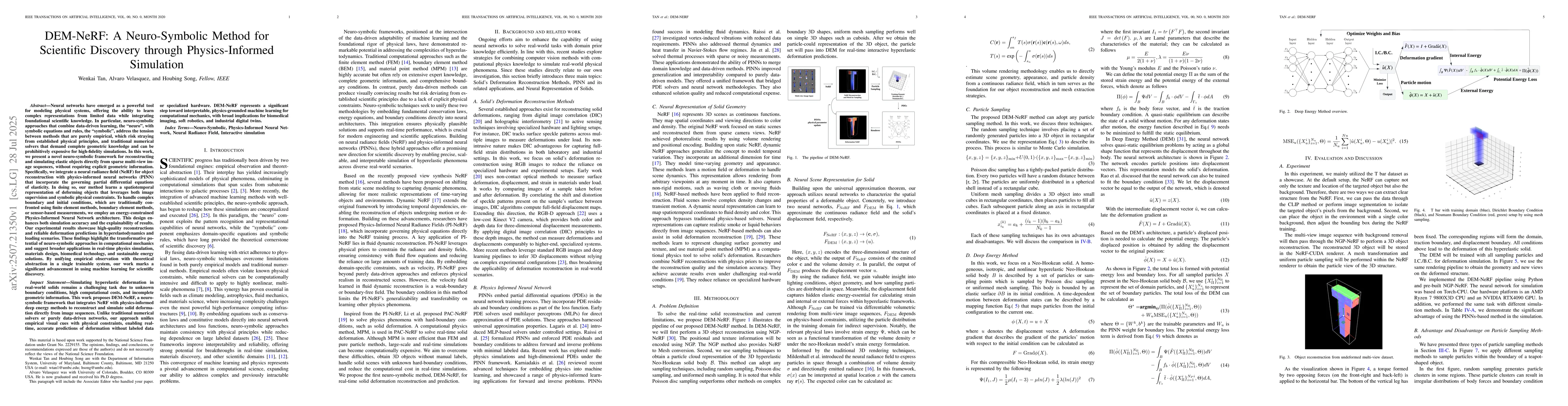 Thumbnail for DEM-NeRF: A Neuro-Symbolic Method for Scientific Discovery through
  Physics-Informed Simulation