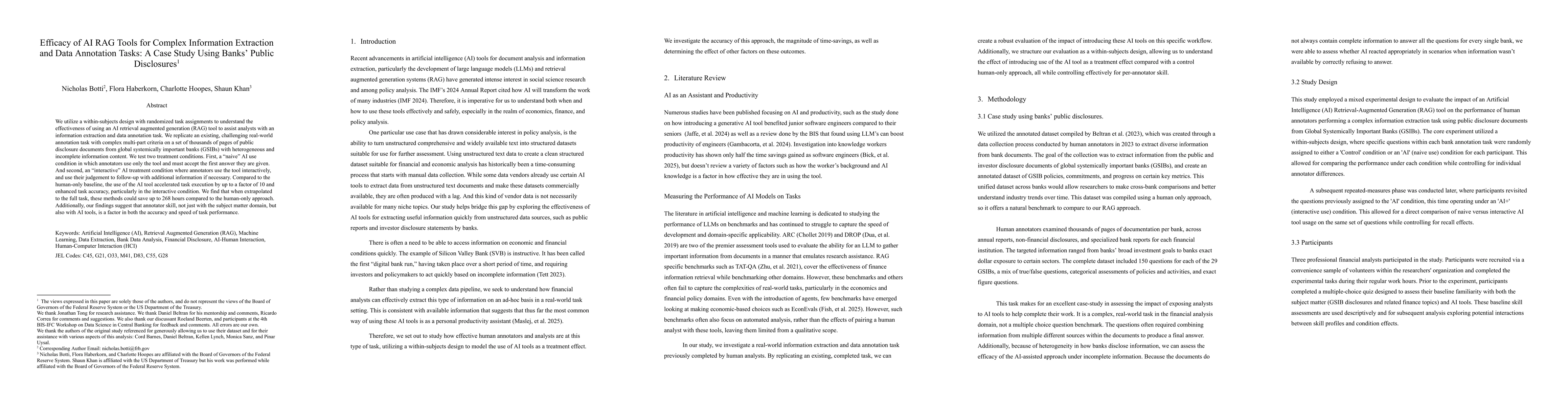 Thumbnail for Efficacy of AI RAG Tools for Complex Information Extraction and Data
  Annotation Tasks: A Case Study Using Banks Public Disclosures