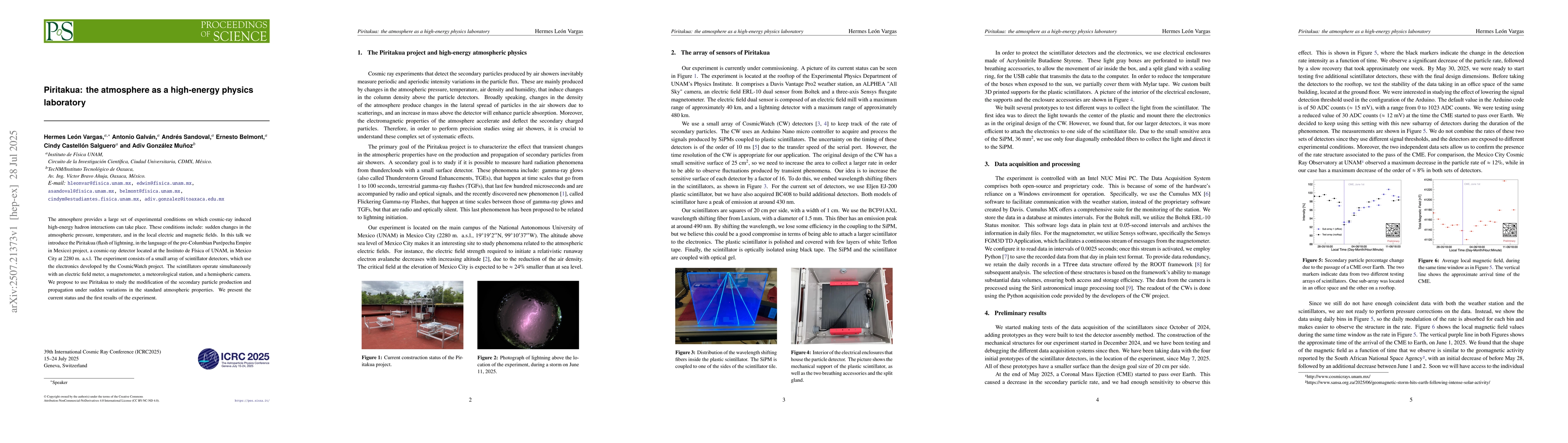 Thumbnail for Piritakua: the atmosphere as a high-energy physics laboratory