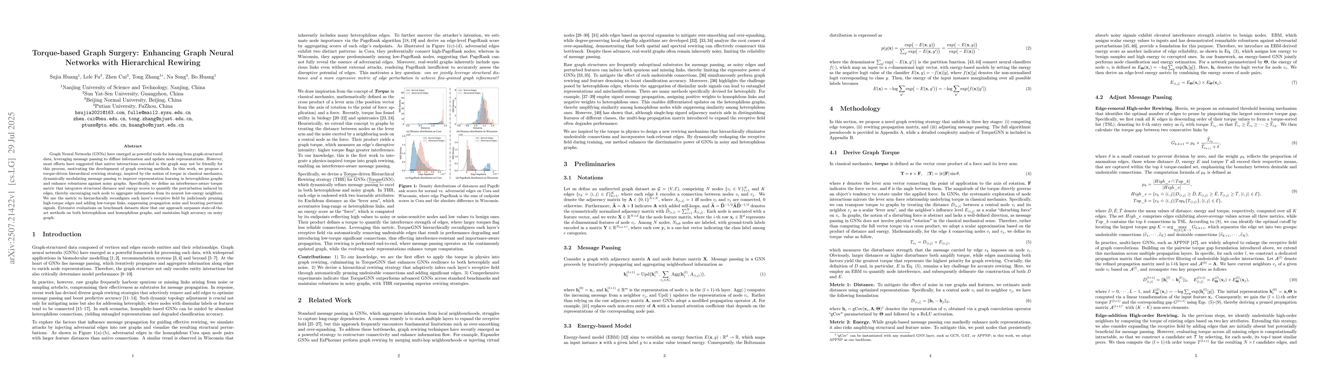 Thumbnail for Torque-based Graph Surgery:Enhancing Graph Neural Networks with
  Hierarchical Rewiring