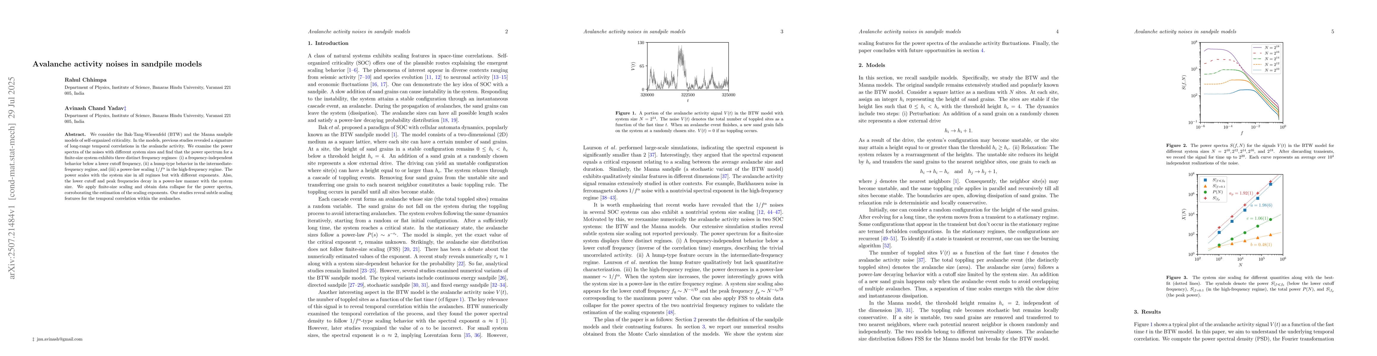 Thumbnail for Avalanche activity noises in sandpile models