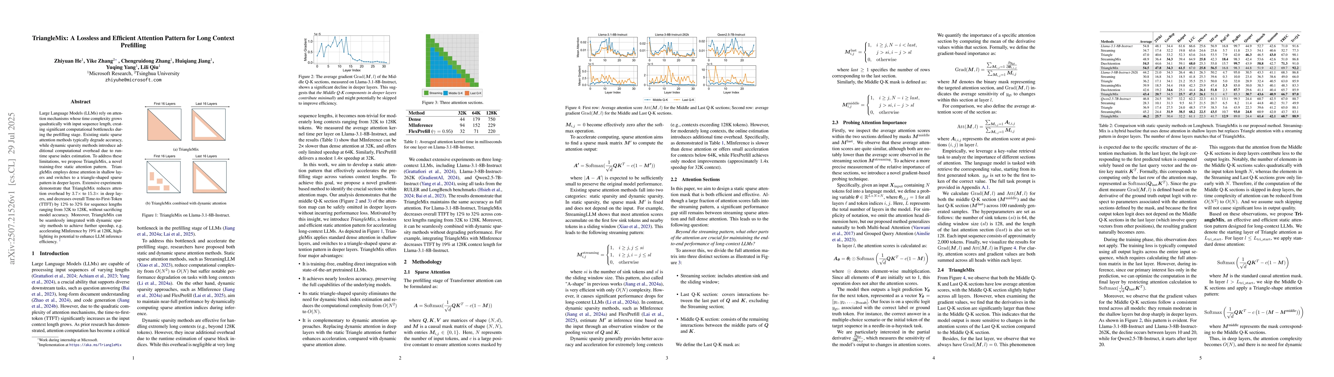 Thumbnail for TriangleMix: A Lossless and Efficient Attention Pattern for Long Context
  Prefilling