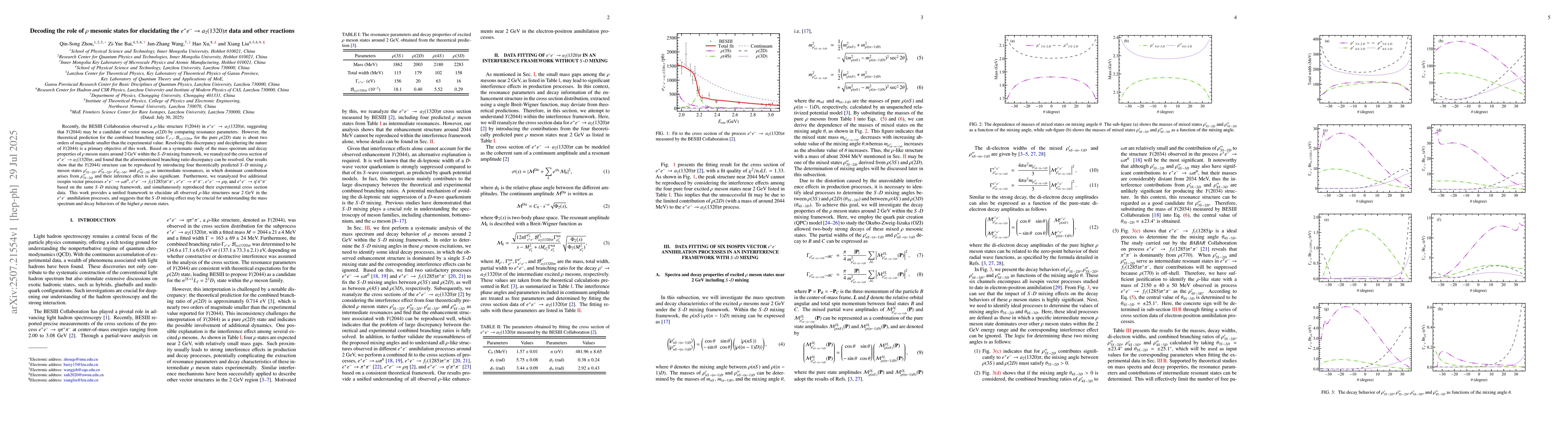 Thumbnail for Decoding the role of $ρ$ mesonic states for elucidating the
  $e^+e^-\to a_2(1320)π$ data and other reactions