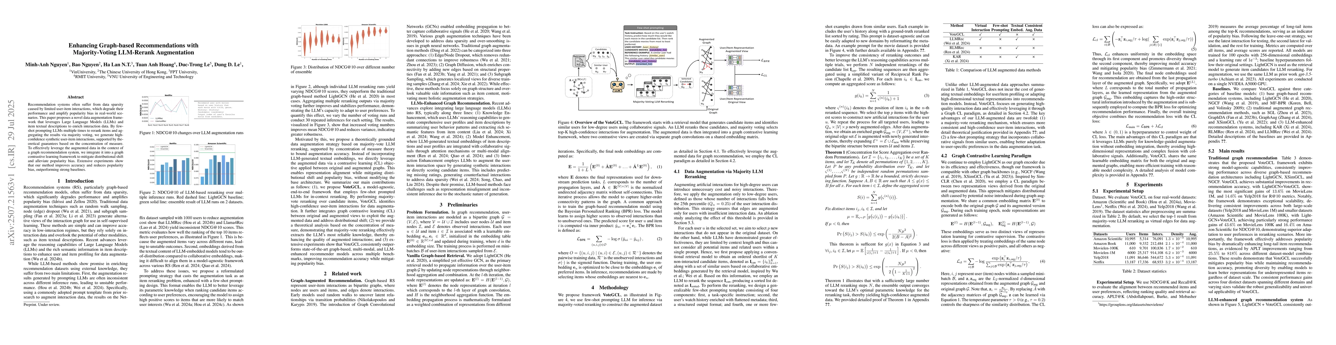 Thumbnail for Enhancing Graph-based Recommendations with Majority-Voting LLM-Rerank
  Augmentation