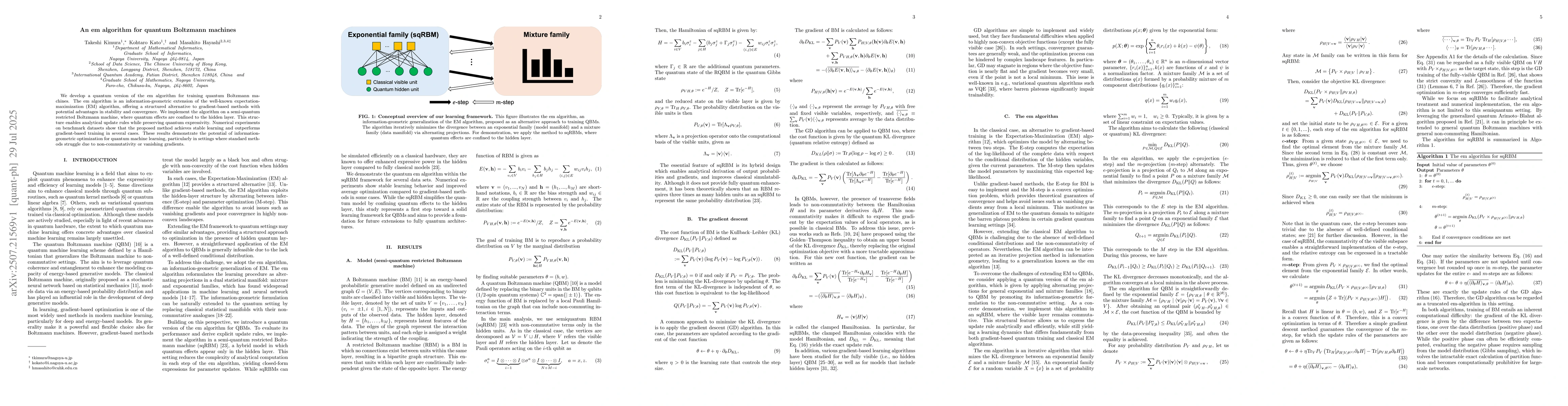 Thumbnail for An em algorithm for quantum Boltzmann machines