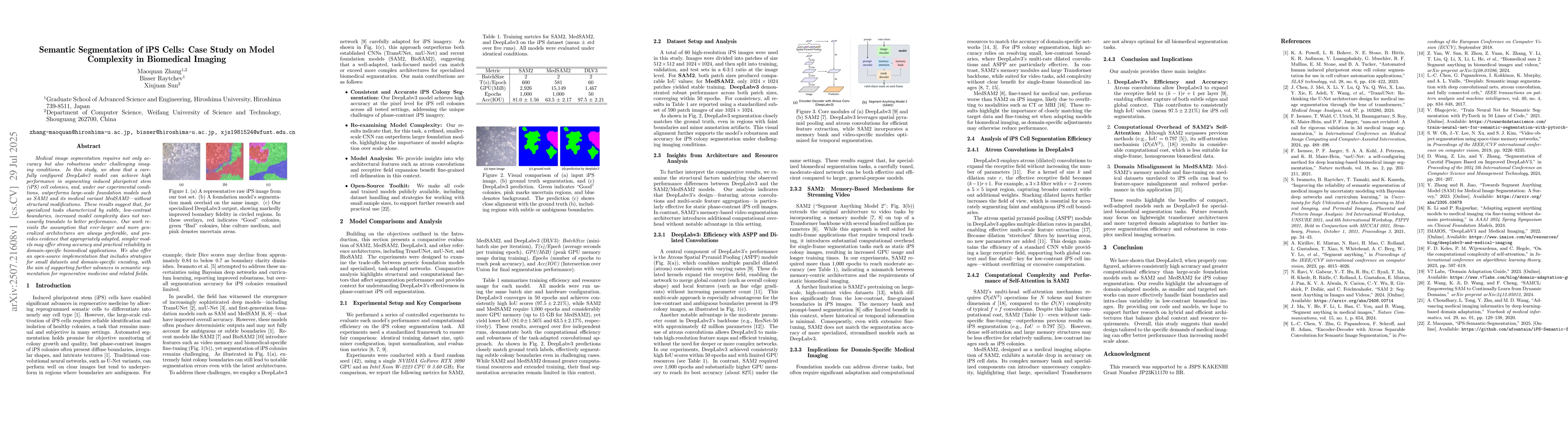 Thumbnail for Semantic Segmentation of iPS Cells: Case Study on Model Complexity in
  Biomedical Imaging