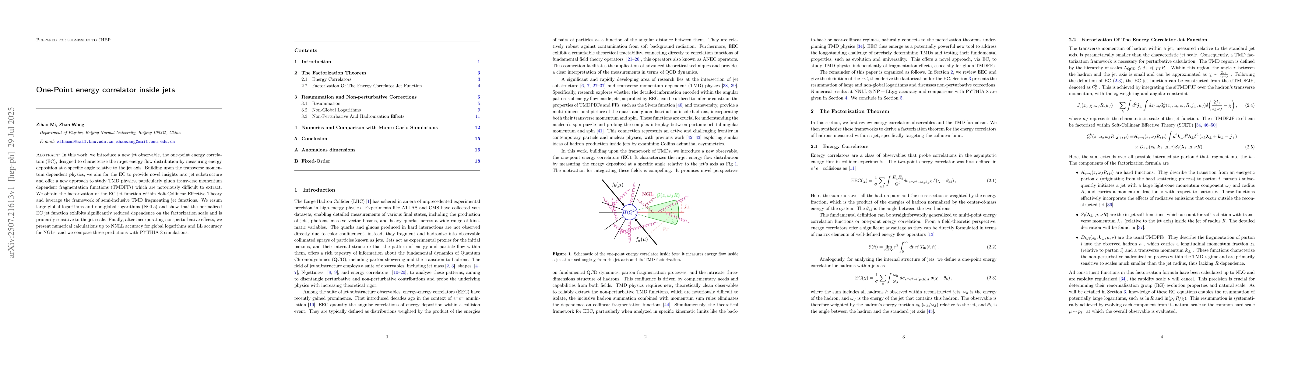 Thumbnail for One-Point energy correlator inside jets