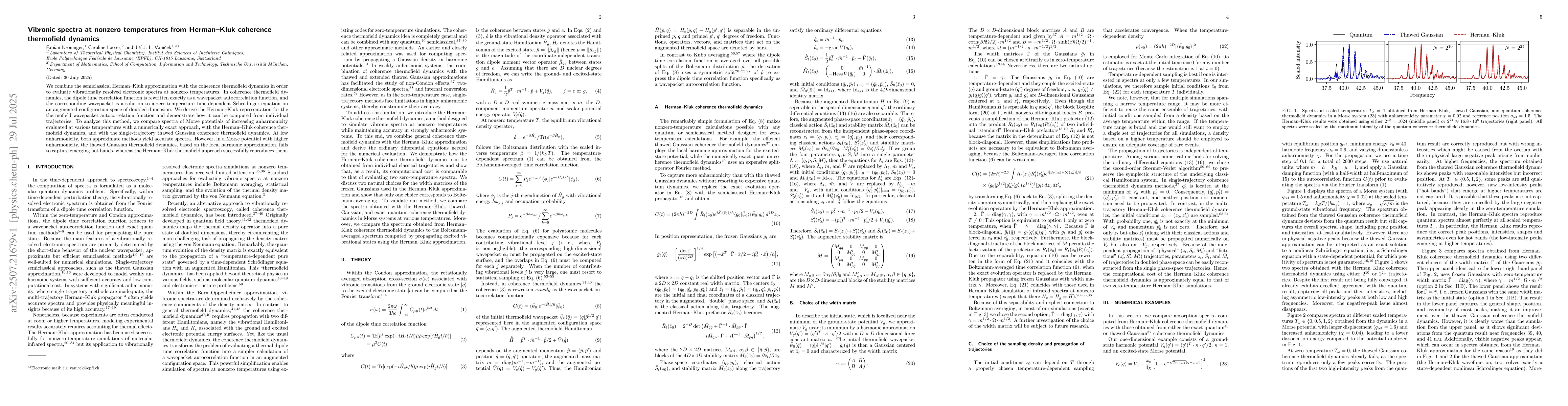Thumbnail for Vibronic spectra at nonzero temperatures from Herman-Kluk coherence
  thermofield dynamics