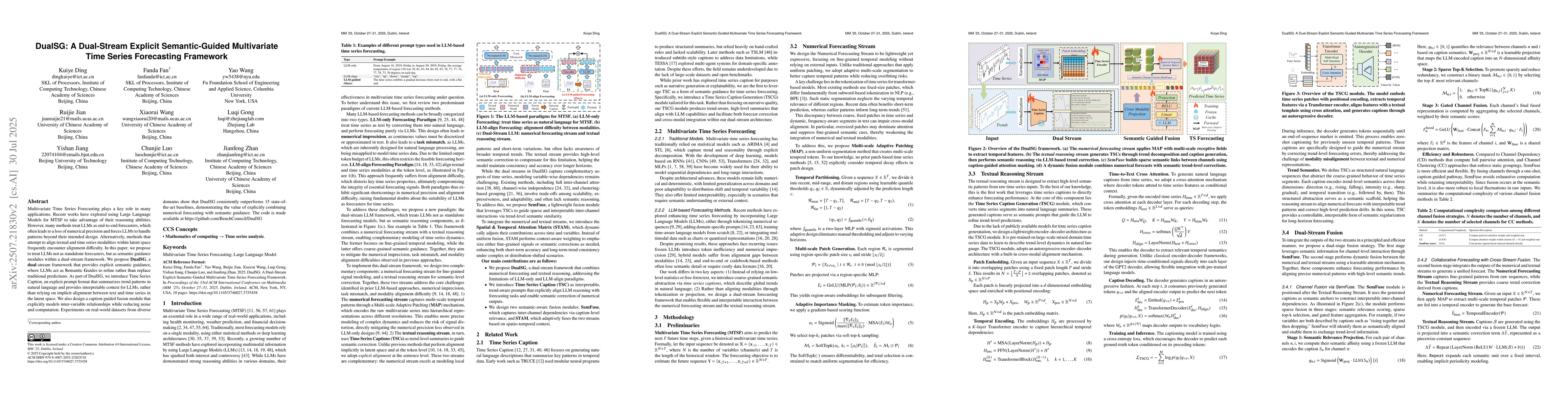 Thumbnail for DualSG: A Dual-Stream Explicit Semantic-Guided Multivariate Time Series
  Forecasting Framework