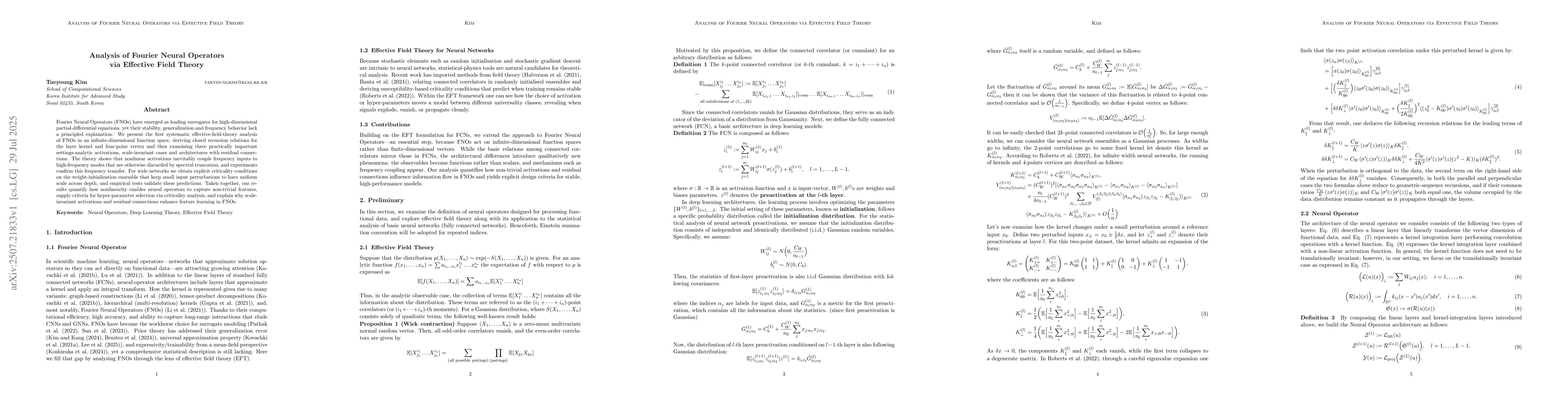Thumbnail for Analysis of Fourier Neural Operators via Effective Field Theory