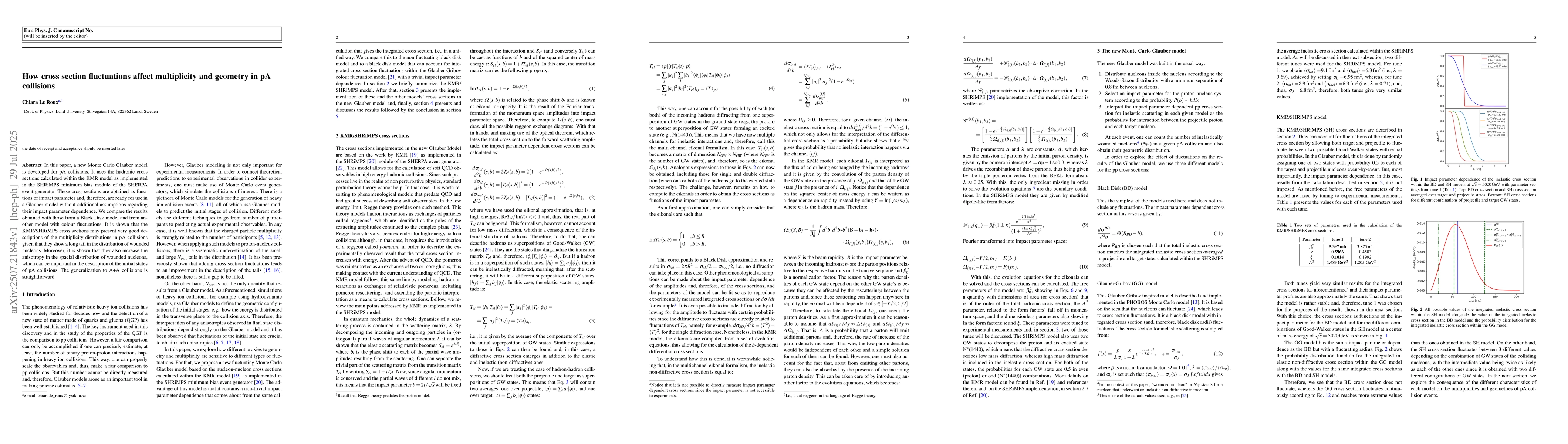 Thumbnail for How cross section fluctuations affect multiplicity and geometry in pA
  collisions