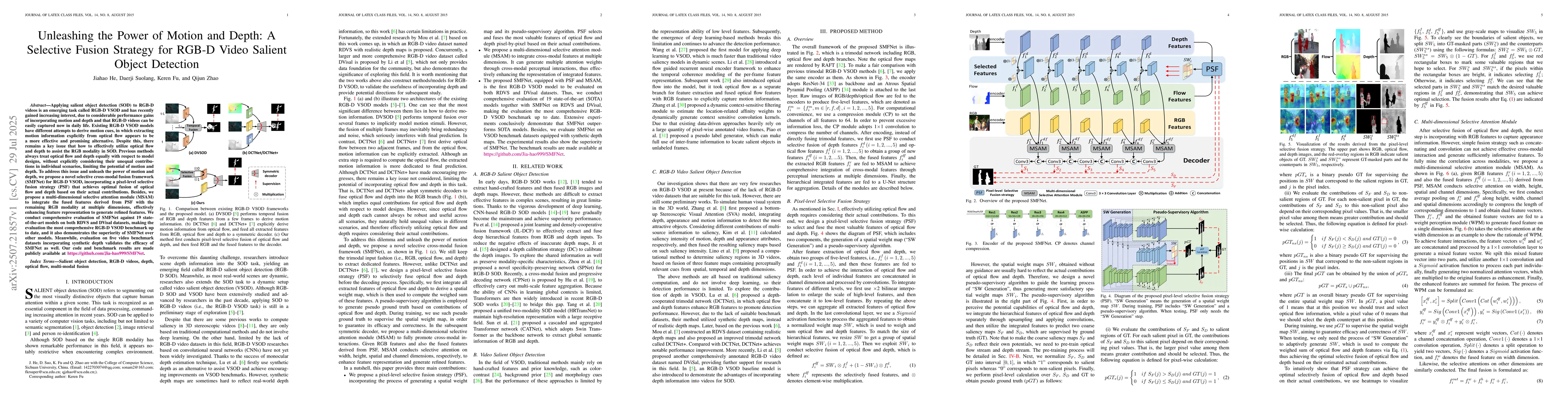 Thumbnail for Unleashing the Power of Motion and Depth: A Selective Fusion Strategy
  for RGB-D Video Salient Object Detection