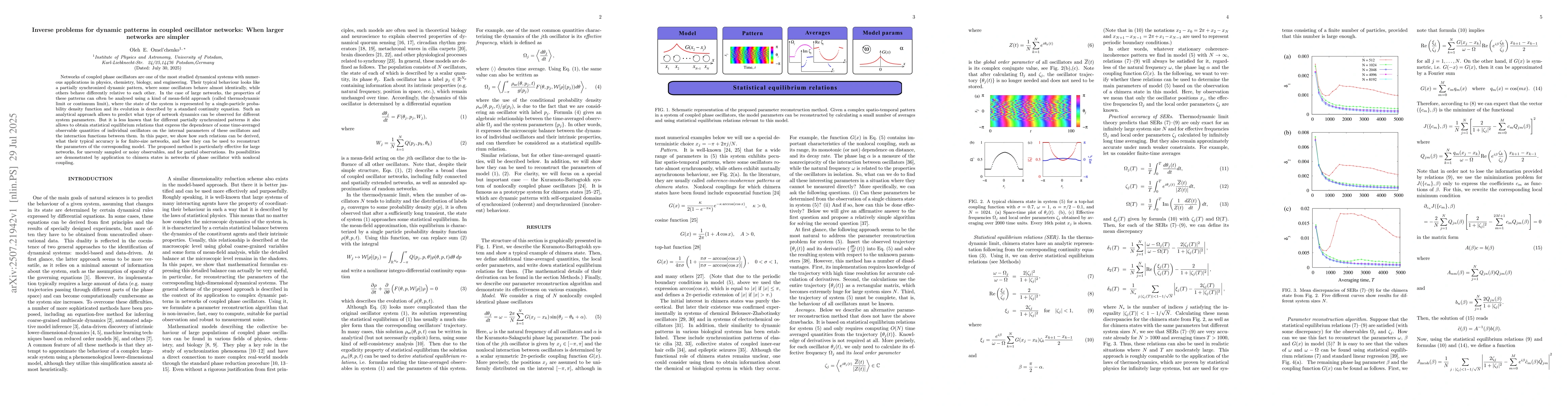 Thumbnail for Inverse problems for dynamic patterns in coupled oscillator networks:
  When larger networks are simpler
