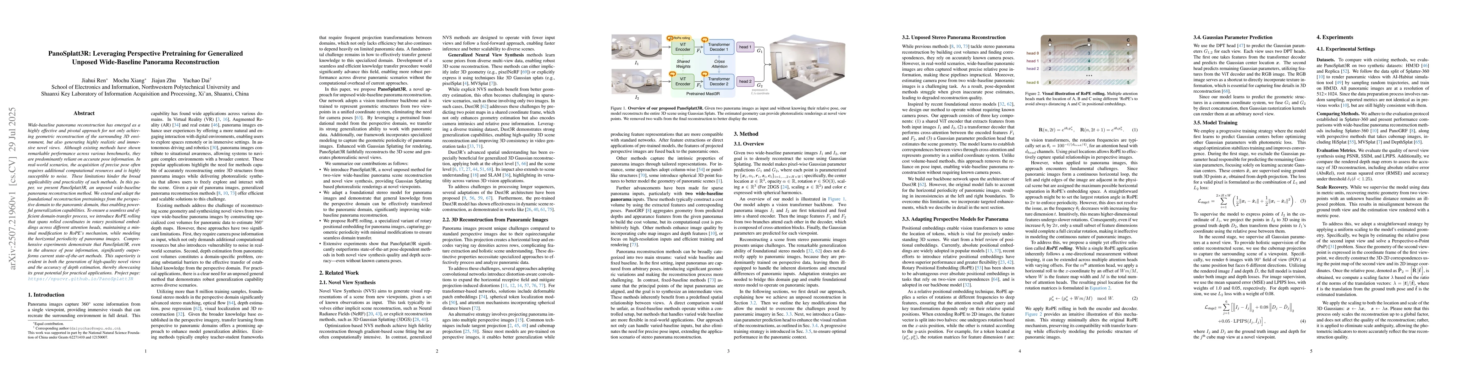 Thumbnail for PanoSplatt3R: Leveraging Perspective Pretraining for Generalized Unposed
  Wide-Baseline Panorama Reconstruction