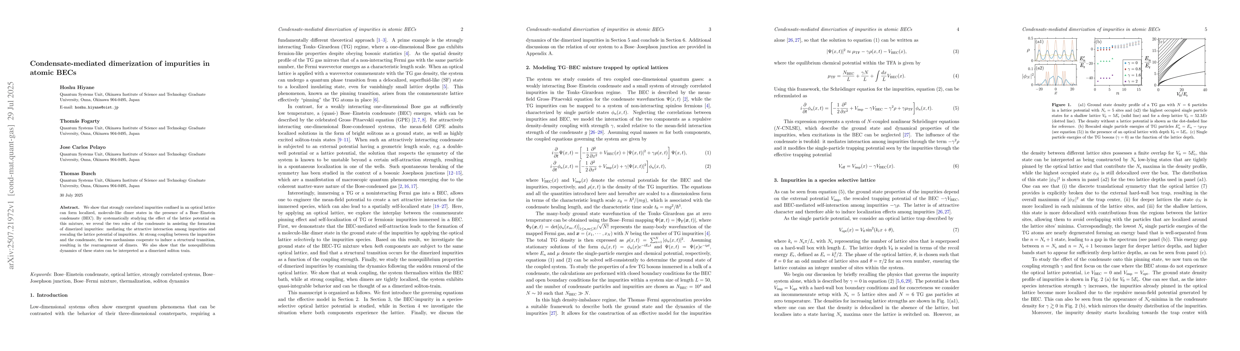 Thumbnail for Condensate-mediated dimerization of impurities in atomic BECs
