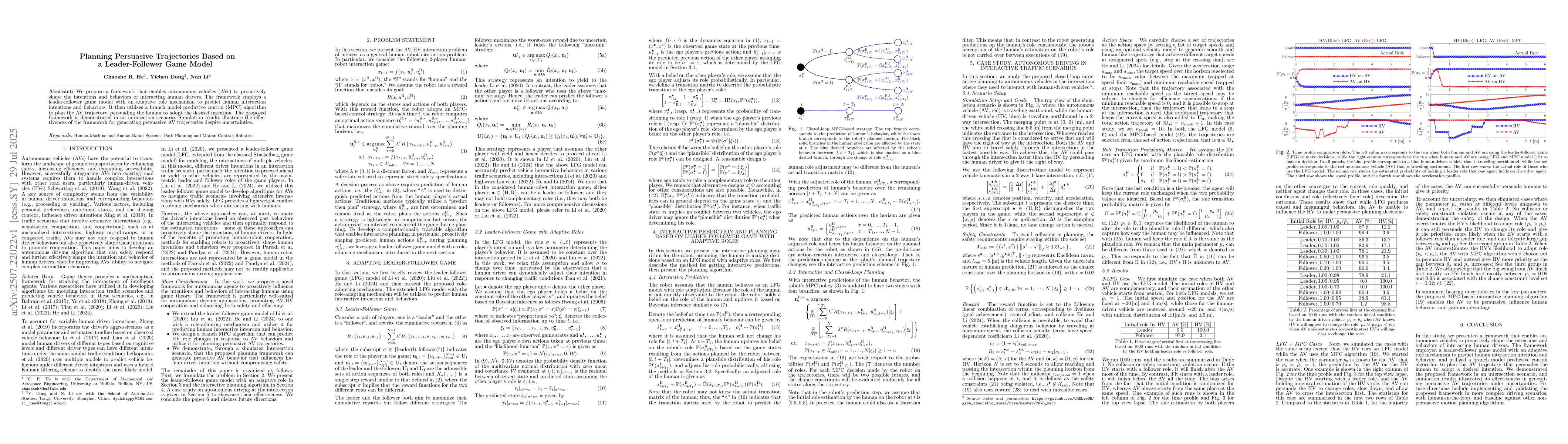 Thumbnail for Planning Persuasive Trajectories Based on a Leader-Follower Game Model
