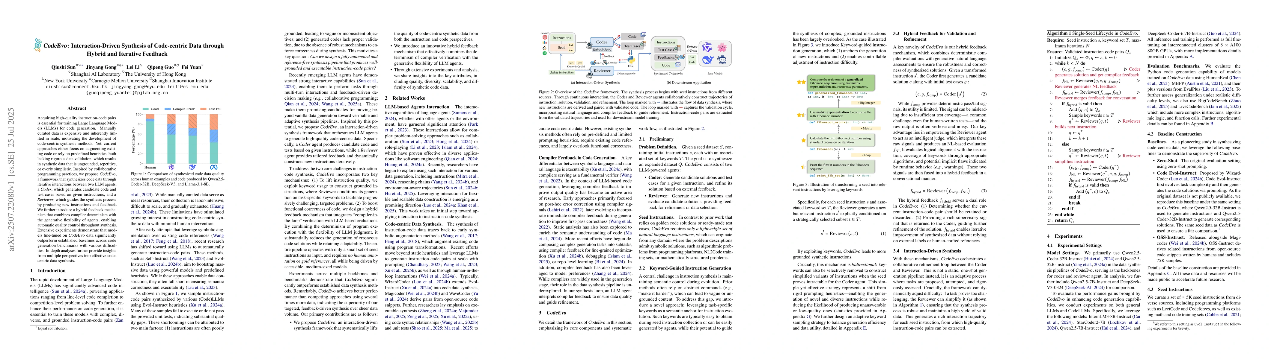 Thumbnail for CodeEvo: Interaction-Driven Synthesis of Code-centric Data through
  Hybrid and Iterative Feedback