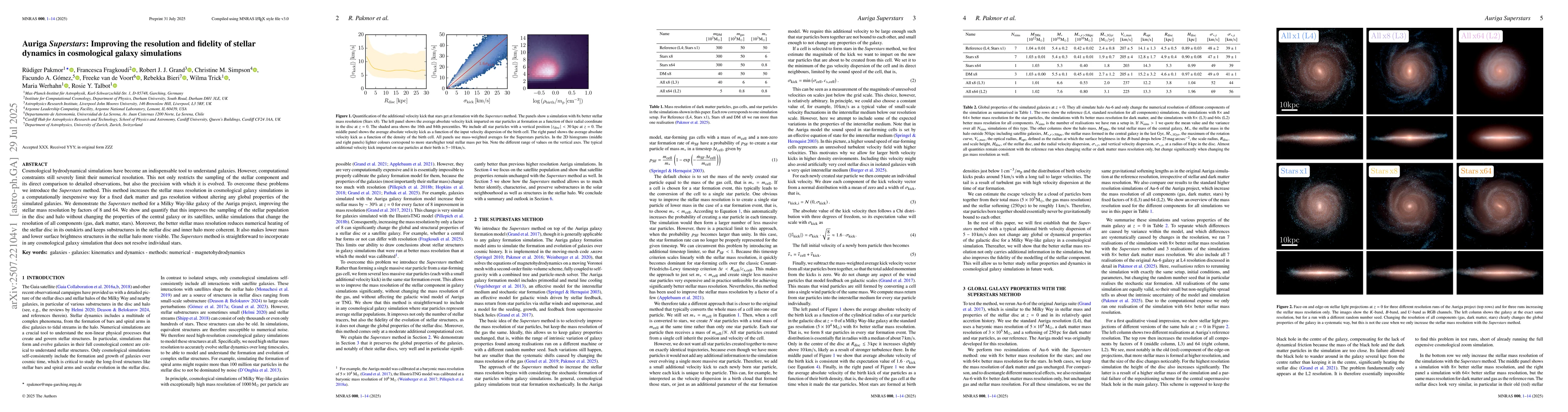 Thumbnail for Auriga Superstars: Improving the resolution and fidelity of stellar
  dynamics in cosmological galaxy simulations
