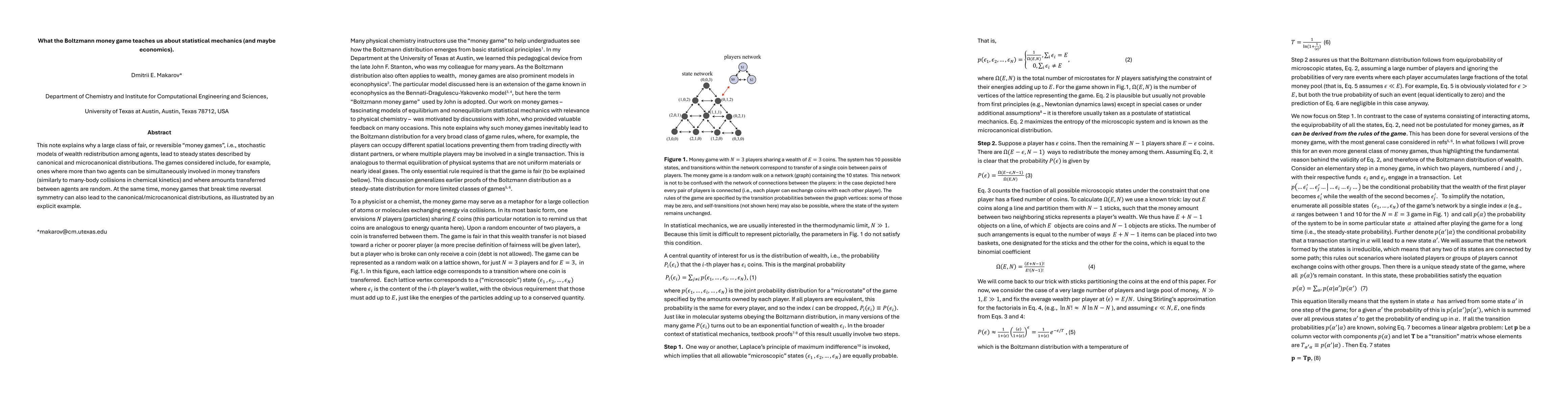 Thumbnail for What the Boltzmann money game teaches us about statistical mechanics
  (and maybe economics)